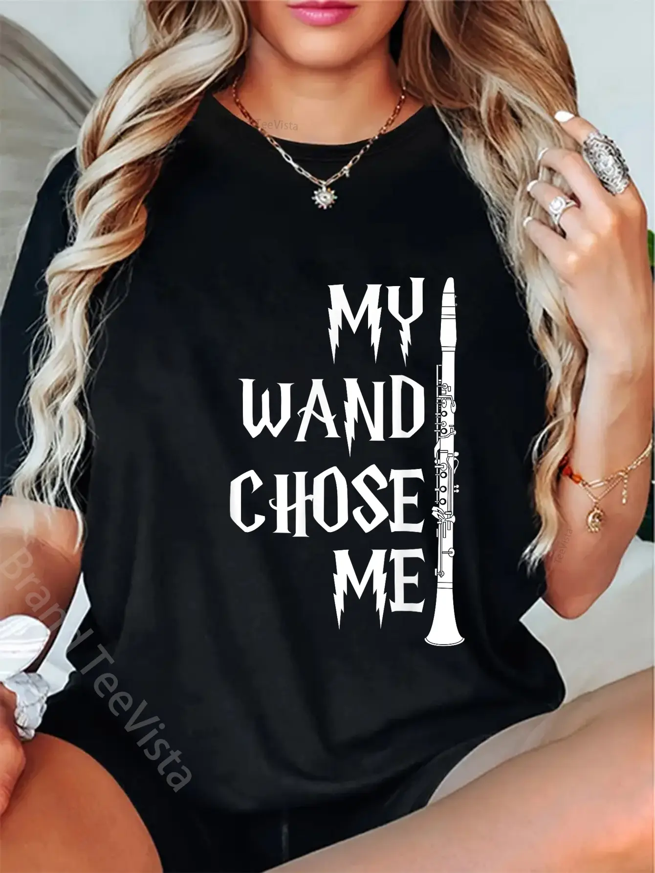 100% Cotton Funny Clarinet Shirt For Clarinet Players - My Wand Chose Me T-Shirt