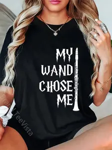 100% Cotton Funny Clarinet Shirt For Clarinet Players - My Wand Chose Me T-Shirt