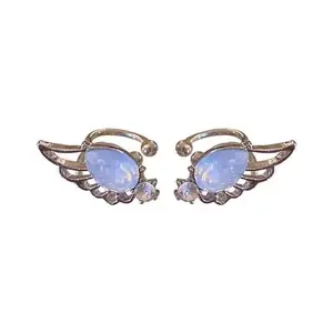Zircon Wing Ear Clips for Women Without Pierced Ears New Style Ear Cartilage Clips Understated Luxury Niche Earrings