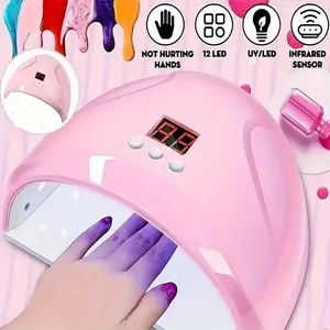 1pc UV LED Gel Nail Polish Lamp, Professional Nail Art Lamp, Nail Tech Light, Fast Curing Quick Dry Gel Polish Nail Dryer, Portable Auto Sensor Gel Nail Polish Curing Lamp For Salon Use And Home DIY Manicure, Best Gift For Nail Art Enthusiast