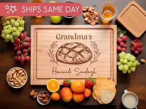 Personalized Gift for Grandma, Sourdough Engraved Cutting Board, Fresh Bread Cheese Board, Bread Board, Mother's Day Baking Gift for Her