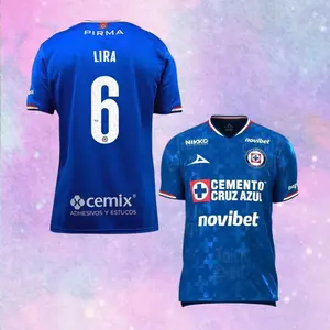 ALL OVER PRINT | Men's Erik Lira #6 Cruz Azul Home Jersey 25 26 Blue – Liga MX Soccer Fan Shirt, Mexico Football Jersey Gift for Men