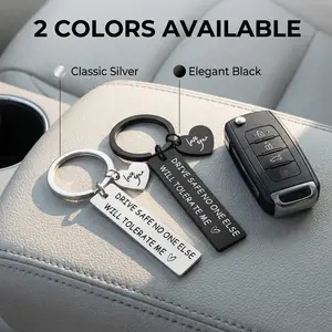 Drive Safe Keychain, Stainless Steel Keychain, Lightweight Keychain, 1 Count Letter Pattern Keychain, Valentine’s Day and Birthday Gift for Boyfriend, Outdoor Accessories