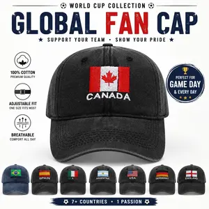 2026 Soccer Supporter Adjustable Baseball Cap, Embroidered Cotton Hat for Game Day, Outdoor Sports, Football Fans, Casual Wear, USA Canada Mexico Inspired Soccer Fan Gear for Men Women