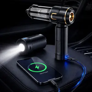 Handheld Vacuum Cleaner  Suction with Brushless Motor power bank, 4-in-1 Portable Mini Car Vacuum with 2 Suction Modes, Cordless Vacuum withFlashlight, power bank, Type-C Charge for Car, Office Desk, Keyboards