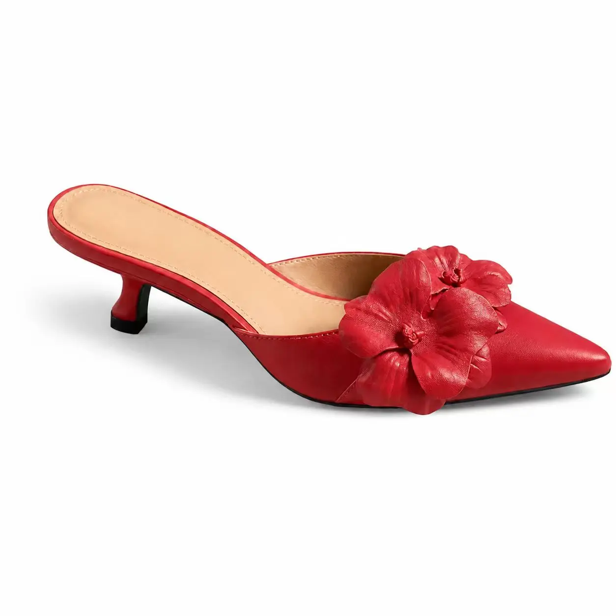 Coutgo Womens Mules Kitten Heels Closed Pointed Toe Pumps Flower Slip On Party Dress Shoes Slip On Clog Girl Coutgo Womens Mules Kitten Heels Closed Pointed Toe Pumps Flower Slip On Party Dress Shoes Slip On Clog Girl