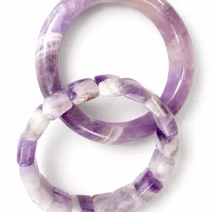 Chevron Amethyst Bangle & Bracelet Set