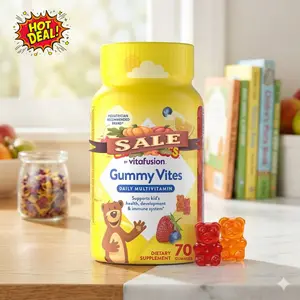 Gummy Vites Daily Gummy Multivitamin for Kids, Vitamin C, D3 for Immune Support Cherry, Strawberry, Orange, Pineapple and Blueberry Flavors, 70 Count Gummies