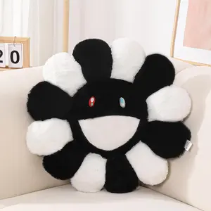 Flower Pillow Flower Shaped Throw Pillow Flower Face Floor Cushions Colorful Sunflower Plush Pillow Cute Room Decor Decorative Pillows for Sofa Bedroom Car (40cm/15.7in)