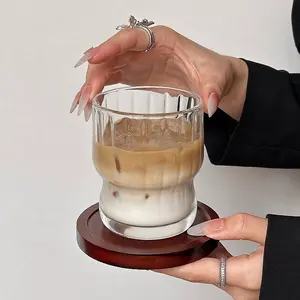 Mesoamerican Style Thickened Stackable Coffee Cup, Cold Brew Iced Latte Glass Mug, Home Use Drink Water Cup, Stackable Glassware