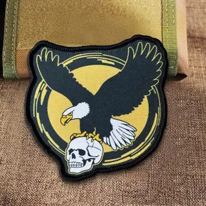 Eagle Skull Tactical Morale Meme Patch Chevron Military Army Badge Hook Loop Emblem for Backpack Airsoft Gear Vest