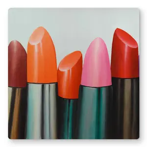 212 MAIN Lipstick Array Wall Artwork - 16x16 in Vibrant Aluminium Metal Print, Indoor Decoration, Contemporary Fashion Home Decor, Ideal Gifts for Mother's Day