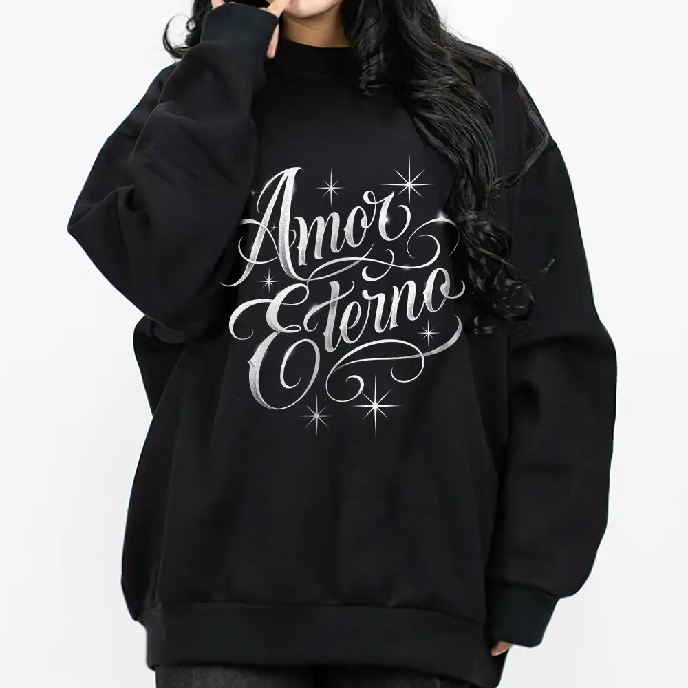 AE Art Tattoo Chicano Clothing Lowrider Chicana Art Gangster Cholo Outfit Cotton Fabric Menswear Casual Streetwear Hoodie Unisex Loose Oversized Pullover Black Crewneck Long Sleeve