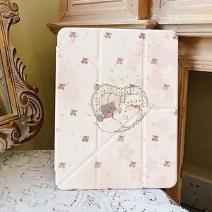 Cute Cat Pattern Tablet Case, Tablet Protective Cover, Tablet Protector for iPad Pro11 2024/10.9/Air4/5/6/10.2/10th/9.7/10.5, Sleep Wake Up Tablet Cover