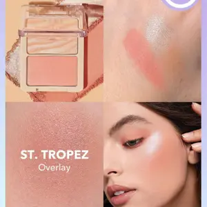 SHEGLAM Glam 101 Hybrid Highlighter & Blush Duo St. Tropez Bronzer Makeup Powder Palette