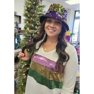 Mardi Gras Sequin Bucket Hat