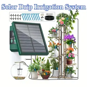 Vacation Plant Waterer | Solar Automatic Drip Irrigation Kit Indoor Outdoor Plants Solar Timed Watering Irrigation System Gardening Gift for Men and Women