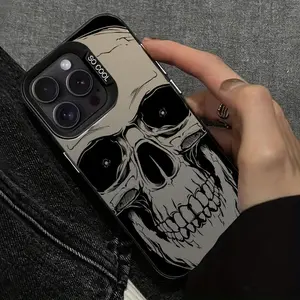 Skull Pattern Phone Case, Shockproof Phone Protective Cover, Protector, Phone Accessory Compatible with iPhone 15 14 13 12 Series, Halloween, Smartphone