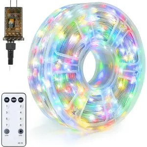1200 LED Christmas Lights Outdoor,394 FT Multicolor Christmas Tree Lights with 8 Modes Timer, PVC Clear Wire String Lights with Reel for Indoor Outdoor Holiday Xmas Eve Night Decoration