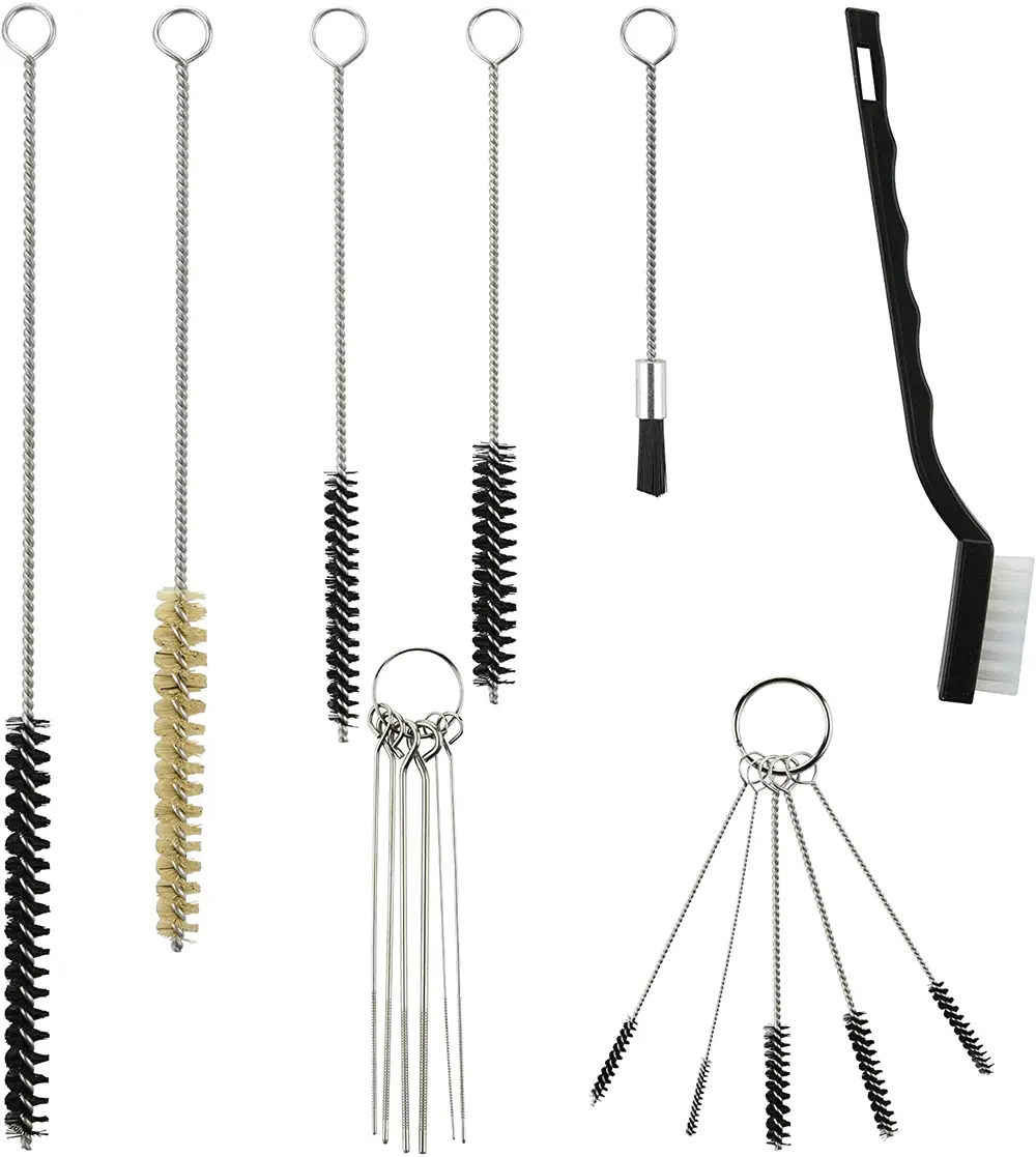 Diamond Shine 17 Piece Nylon Mini Cleaning Brush Set - Metal Straws, Airbrush, Spray Gun, Humming Bird Feeders, Coffee Machine, Tubing, Pipe