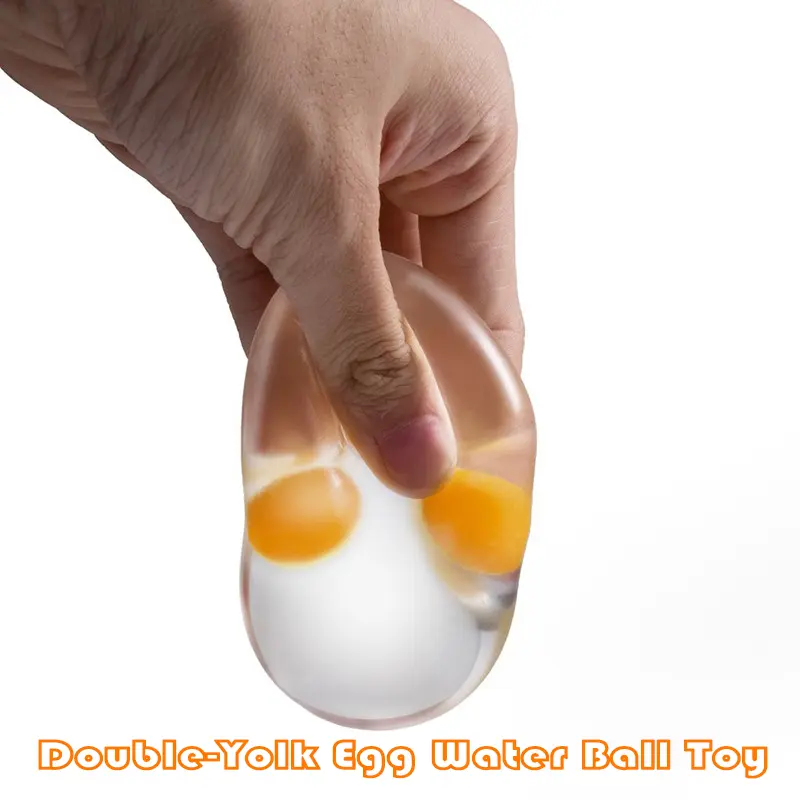 Portable Double Yolk Egg Squishy Fidget Toy - Sensory Play & Stress Relief Tool, Ideal for Classroom Prizes & Party Favors (Festive Goodie Bag Gifts)