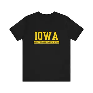 Iowa Great Colors, Easy to Spell Tee T-Shirt Crewneck Shortsleeve Top Unisex Tshirt