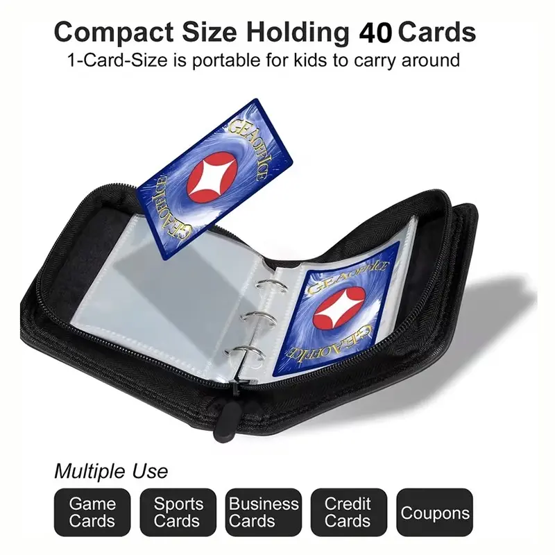 Multi-Color Small 1-Pocket Trading Card Holder, 40-Pocket Mini Card Album with 20 Detachable Sleeves, Suitable for Tcg Mtg Sports Cards - TikTok Shop Multi-Color Small 1-Pocket Trading Card Holder, 40-Pocket Mini Card Album with 20 Detachable Sleeves, Suitable for Tcg Mtg Sports Cards - TikTok Shop