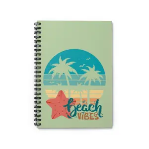Spiral Notebook - Ruled Line Beach Vibes Journal planner  girlie planner
