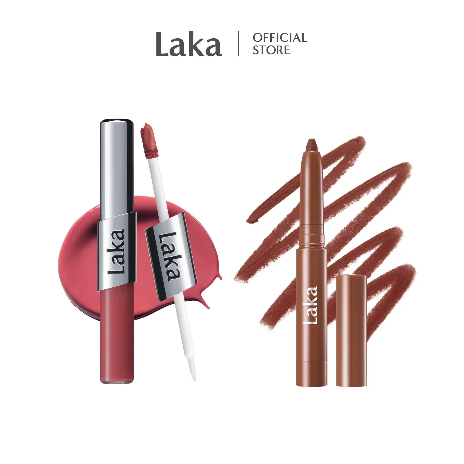 [Laka] [Live Exclusive] Perfect Twin Lip & Lip Liner Duo — Shape, Lock & Shine, Transfer-Proof Lip Duo