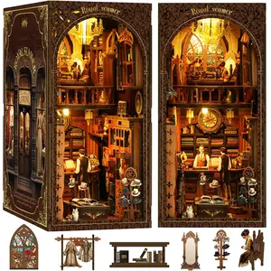 1 Set DIY Book Nooks for Adults, DIY Miniature Dollhouse Book Nook Kit, Model Kits Craft Kits for Adults, 3D Wooden Puzzle Book Nook Craft Bookshelf Decor, Adult Craft Kits Gift