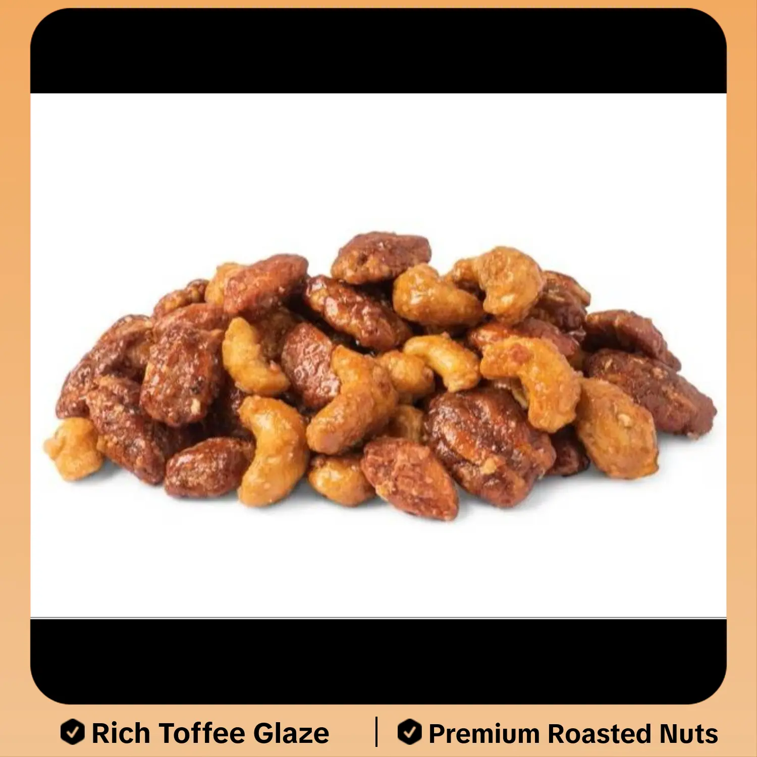 EverSnax Old-Fashioned Butter Toffee Mixed Nuts Bridge Mix Sweet Crunchy Roasted Almonds Cashews Peanuts Pecans 1 lb Resealable Bag Gourmet Snack Protein
