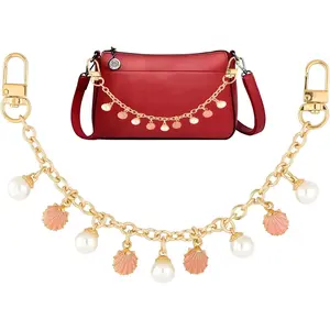 Bag or Pocket Chain,Decorative Purse Handbag Chains Replacement Extension Chain Tote  Bags Belt Chain, Cute Trouser Chains for   Accessories for Girls and Women(Pink Shell)