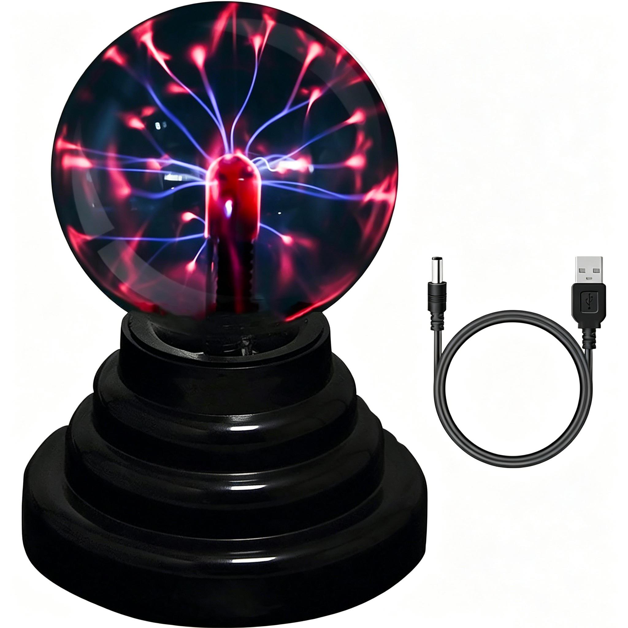 3 Inch Touch Sensitive Plasma Ball Lamp USB Powered Magic Globe Light，Touch Sensitive Interactive Plasma Lamp Nebula Sphere Globe,Gift for Parties,Decorations， Birthday and Holiday