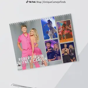 Vintage Robert Irwin & Witney Carson 2026 Wall Calendar, Dancing With The Stars Calendar, The Stars Fan Gift, Dance Calendar for Home Decor Q