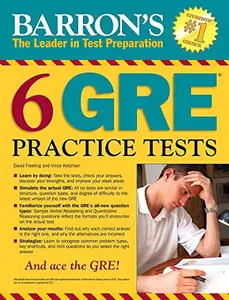 USED-Barron's 6 GRE Practice Tests by David Freeling (Paperback)