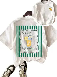 Men's Fitted "Jesus Makes Lemonade" Quote Cotton Fabric T-Shirt - Breathable, Uplifting & Fresh Vibe,summerwins,father'sdaygifts