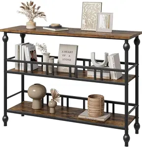 43" Console Table, 3-Tier Entryway Narrow Side Table with Shelves, Sofa Table for Living Room, Hallway, Bedroom