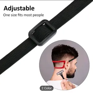 4pcs Men's Beard & Mustache Shaping Kit - Neckline, Cheek, and Goatee Trimming Tools in Red/Black/White Haircare Heatless