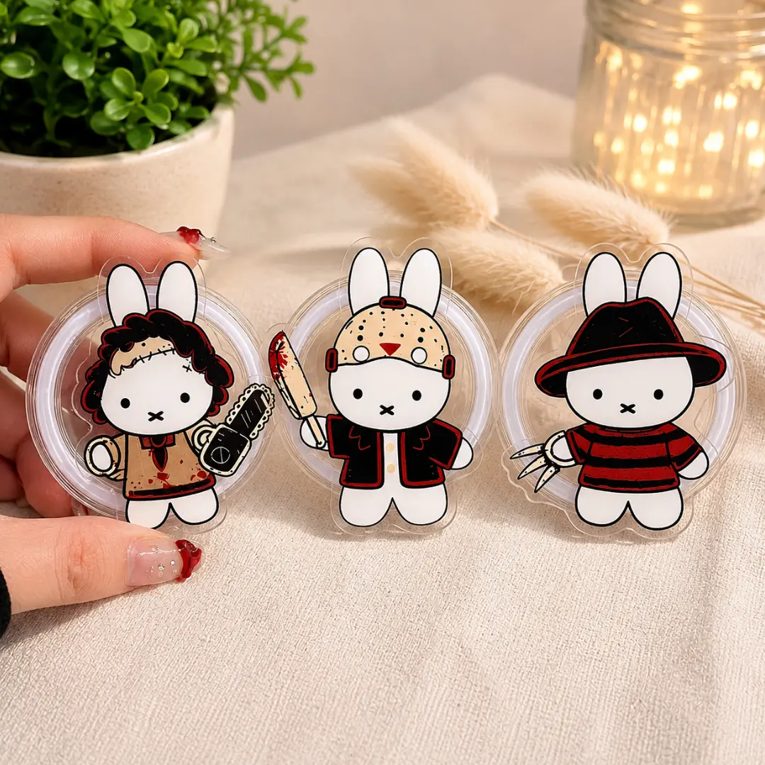 Horror Movie Miffy Halloween Phone Grip Stand, Cute Spooky Acrylic Pop Socket, Unique Halloween Gift for Cell Phone Accessories