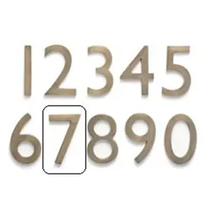 Architectural Mailboxes  Solid Cast Brass 4 inch Floating House Number Antique Brass "7", Decor, Signs, Wall