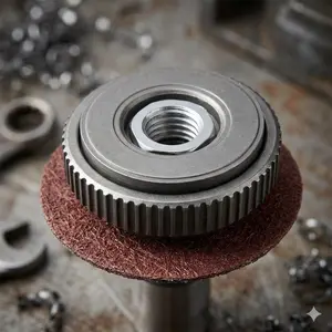 Professional Grade 304 Stainless Steel Angle Grinder Flange Nut Kit, M14 Thread for 115mm & 125mm Grinders, High Strength Anti-Corrosion Industrial Repair Flange Set for Metal Stone Work