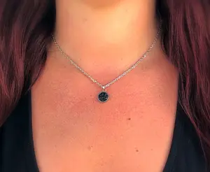 Dainty Black Tourmaline Circle Necklace, Minimalist Raw Healing Crystal Necklace, Gemstone Choker, Natural Stone Pendant Necklace, Protection Necklace Women Gift, Rough Stone Necklace, Necklaces for Women, Witchy Gift Female