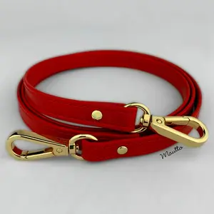 Red Leather Purse Strap, Handbag Strap or Bandolier - Customize Length (Short Shoulder to Extra Long Crossbody Size) - Half Inch Wide