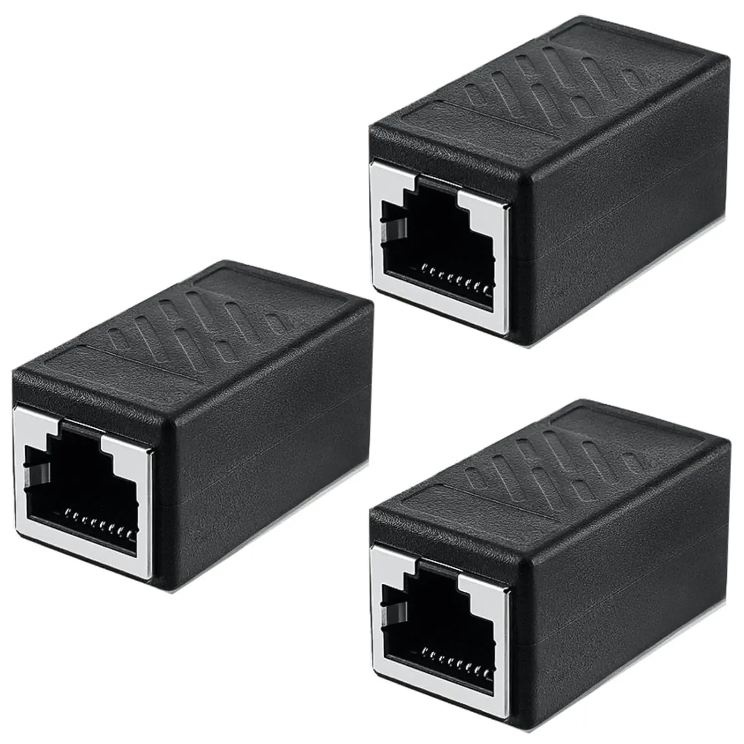 RJ45 Coupler 3-Pack, Ethernet Female to Female Connector for Cat7/Cat6/Cat5e Cables, Network Extension for Home Office, Gaming Setup, Server Room & Wall Jack Installation
