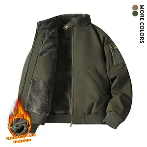 Men's Winter Jacket Fleece Lined Thick Warm Casual Sports Coat Warm & Comfortable Zipper Closure Stand Collar with Drawstring Pockets Suitable for Autumn and Winter Daily Life Work Outdoor Activities Hiking Camping Hunting