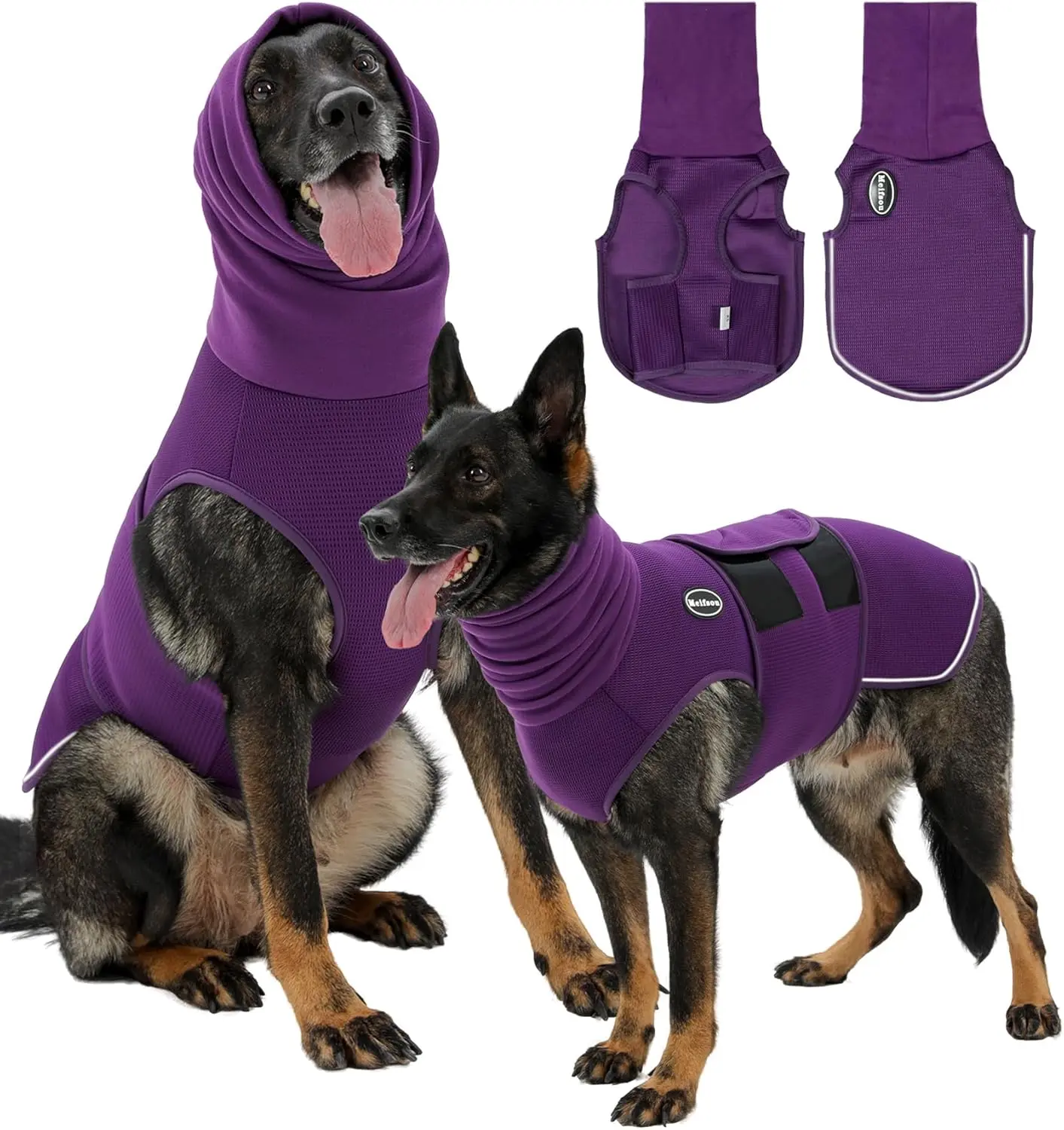 Dog Anxiety Relief Vest with Hood – Calming Thunder Jacket for Dogs, Skin-Friendly Soft Fabric, All-in-One Comfort Shirt for Fireworks, Storms & Separation, No Medicine Needed