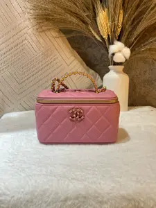 Pre-owned CHANEL Mini Vanity Case Top Handle Bag, from the highly coveted 24C collection 1919H0142