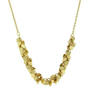 1928 Jewelry Gold Cluster Heart Necklace 16"