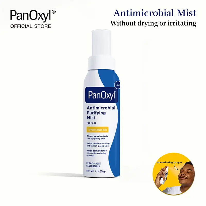 [NEWEST MEMBERS] PanOxyl Hypochlorous Acid Acne Treatment Mist – Antimicrobial Face Spray for Blemish-Prone Skin, Soothing & Redness Relief, Alcohol-Free, Fragrance-Free, 3oz