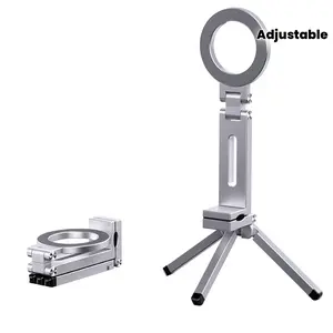 Portable Magnetic Phone Mount Holder with 360° Rotation & Foldable Design - Strong Suction Cup, Clip for Car Dashboard/Desk/Table, Hands-Free Adjustable Angle, for all Smartphones (No Power Required) - Travel & Office Access